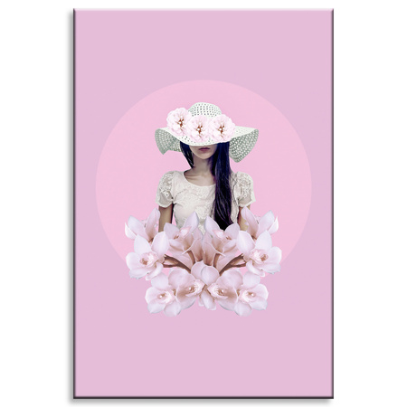 Canvas Print Spring Flowers Girl White Roses 80x120 cm