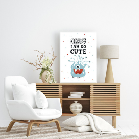 Children's poster OMG I am so cute_2 50X70 cm + silver frame