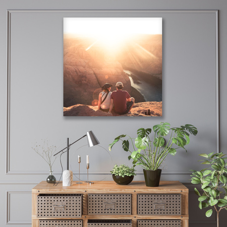 Canvas Print Grand Canyon Couple Sun River 90x90
