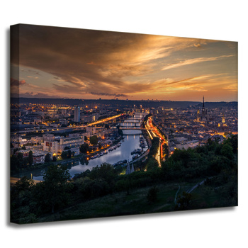 Canvas Print Architecture Rouen in the evening 40X30 cm