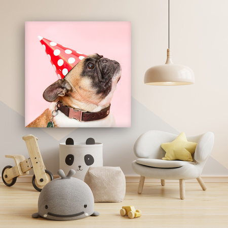 Canvas Print Youth Birthday Pug 90x90