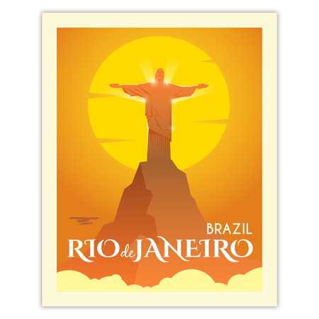 Poster of the City of Rio De Janeiro_2 40X50 cm + gold frame
