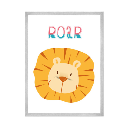 Children's Roar poster 30X40 cm + silver frame