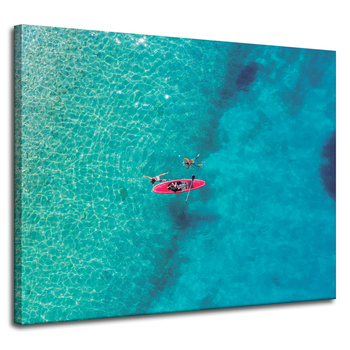 Canvas Print Kayak People Sun Water Holidays 100x80 cm