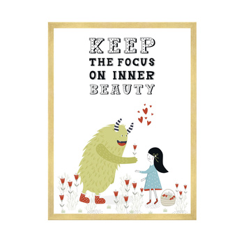 Children's poster Keep the focus on inner beauty 50X70 cm + gold frame