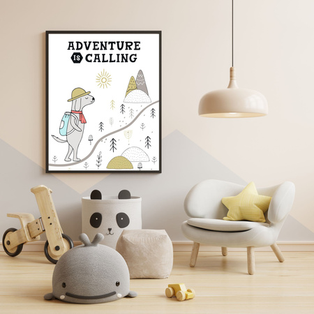 Poster Children's Advwnture is calling 40X50 cm + gold frame