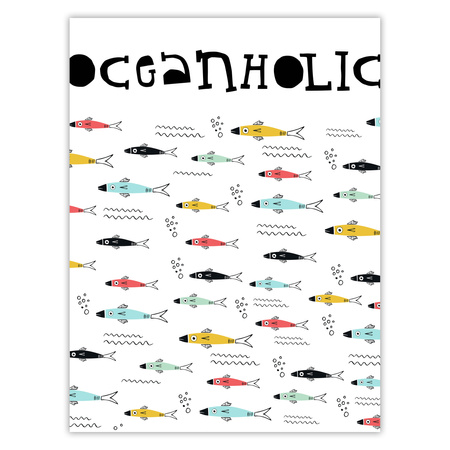 Children's Oceanoholic poster 30X40 cm + gold frame