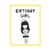 Birthday Poster Birthday girl 30X40 cm + yellow frame