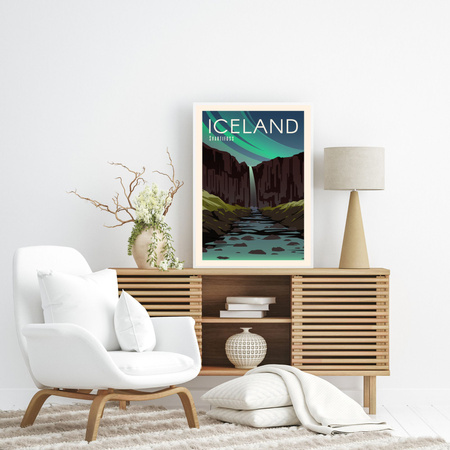 Poster Country of Iceland 40X50 cm + gold frame
