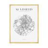 Poster Madrid city map circle 40X50 cm + gold frame