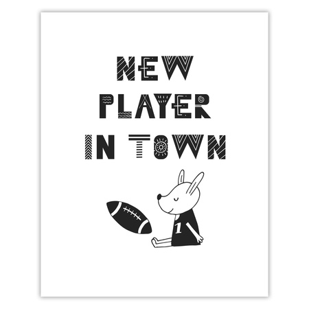 Children's poster New player in town 40X50 cm + gold frame