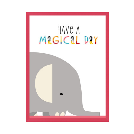 Children's poster Have a magical day 21X29.7 cm + amaranth frame