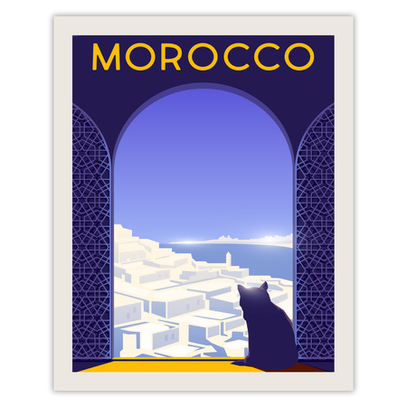 Poster of the State of Morocco 40X50 cm + gold frame