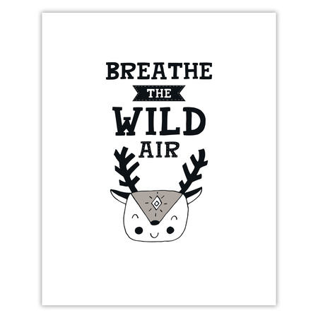 Children's poster Breathe the wild air 40X50 cm + gold frame