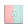 Canvas Print Music Headphones Two-Color 90x90
