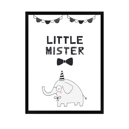 Little mister Birthday Poster 21X29.7 cm + black frame