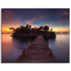 Canvas Print Wooden Bridge Sunset Water 100x80 cm