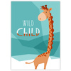 Children's poster Wild child Giraffe 50X70 cm + white frame