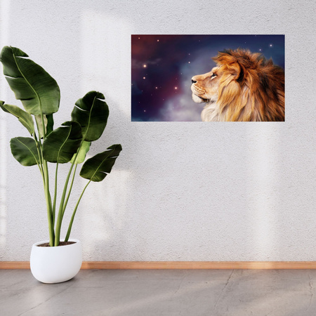 Canvas Print Lion Face Among Stars 100x80 cm