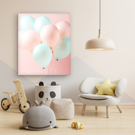 Canvas Print Balloons Pink Blue 80x120