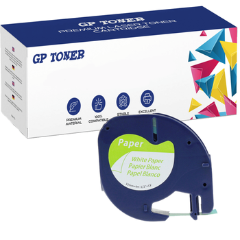 Dymo Tape LetraTag 59421 12mm x 4m White Paper - replacement GP-DY59421