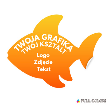 LOGO STICKERS Shape Outline with Print Waterproof Text Photo 90x90 mm