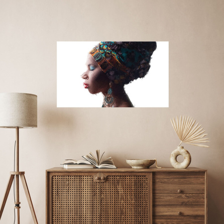 Canvas Print Black Posing Woman Face 100x80 cm