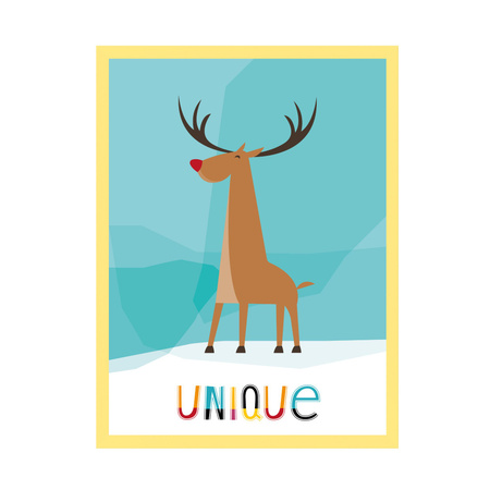 Children's Unique poster 24X30 cm + yellow frame