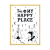 Children's poster This is my happy place 40X50 cm + gold frame