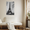 Canvas Print Black and White Eiffel Tower France Retro 80x120 cm