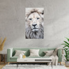 Canvas Print Bright Lion Face White Hair 80x120 cm