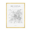 Poster Beijing city map square 40X50 cm + gold frame