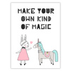 Children's Poster Make your own kind of magic 30X40 cm + gold frame