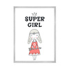 Children's Super girl poster 40X50 cm + silver frame