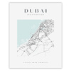Poster Dubai city map square 40X50 cm + gold frame
