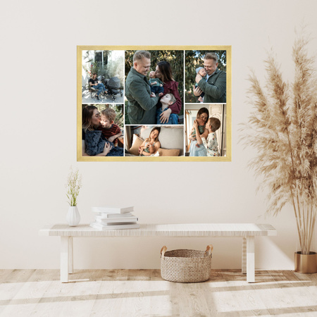 Your photo as a poster 29,7x21 cm + turquoise photo frame