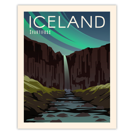 Poster Country of Iceland 40X50 cm + gold frame