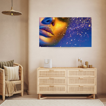 Canvas Print Golden Woman Face Modern Art 100x80 cm