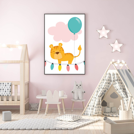 Children's Tigger poster 21X29.7 cm + green frame