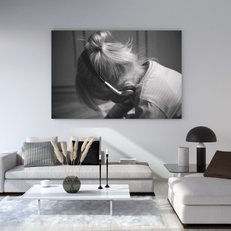 Canvas Print People Girl in Headphones 40x30 cm