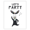 Let's party Birthday Poster 40X50 cm + turquoise sea frame