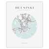Poster Map of Helsinki city circle 40X50 cm + gold frame