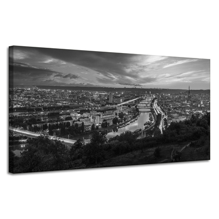 Canvas Print Architecture Rouen Black and White 120X60 cm