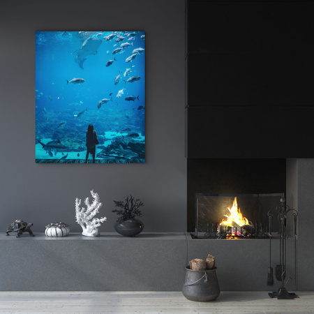 Canvas Print People Aquarium 30x40 cm