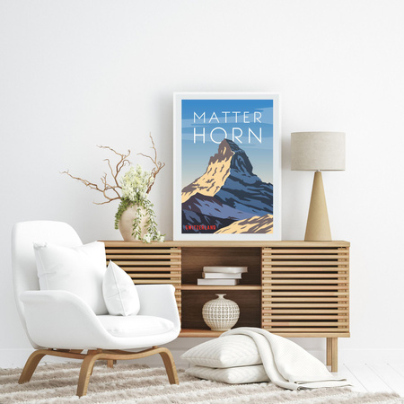 Poster Countries of Switzerland 40X50 cm + gold frame