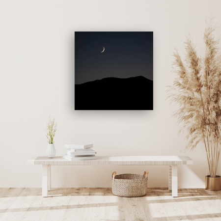 Canvas Print Nature Night Dark Moon Mountains 90x90