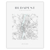 Poster Budapest city map square 40X50 cm + gold frame