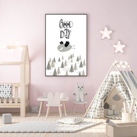 Children's poster Good day_2 40X50 cm + gold frame