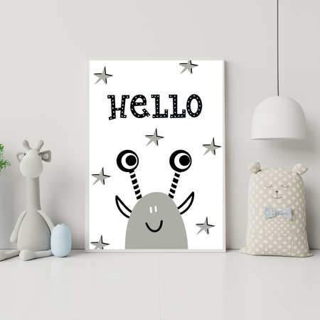 Children's Hellow poster 40X50 cm + gold frame