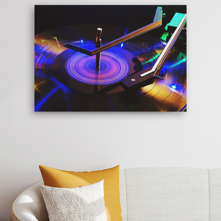 Canvas Print Music Turntable LED 90x60